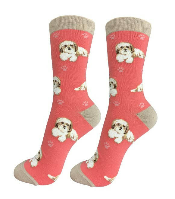 Shih Tzu Tan & White Socks-Full Body - The Dog Shop