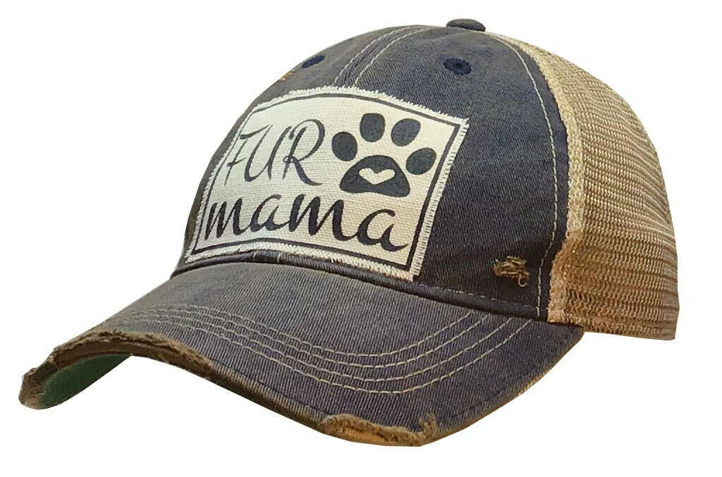 Fur Mama Distressed Trucker Hat Baseball Cap - The Dog Shop