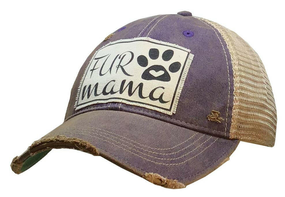 Fur Mama Distressed Trucker Hat Baseball Cap - The Dog Shop