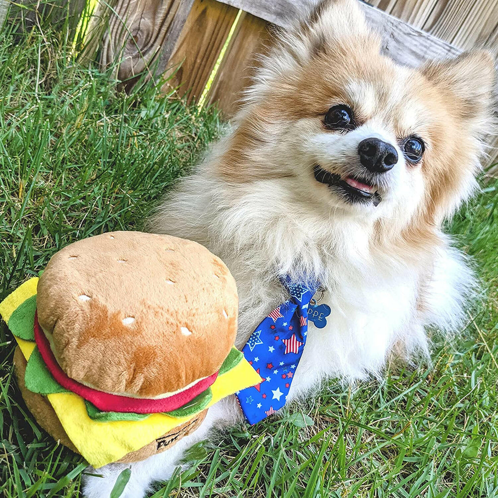 Hamburger Plush Dog Toy - The Dog Shop