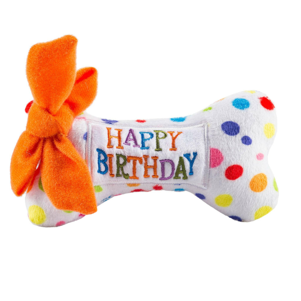 Happy Birthday Bone Plush Dog Toy - The Dog Shop