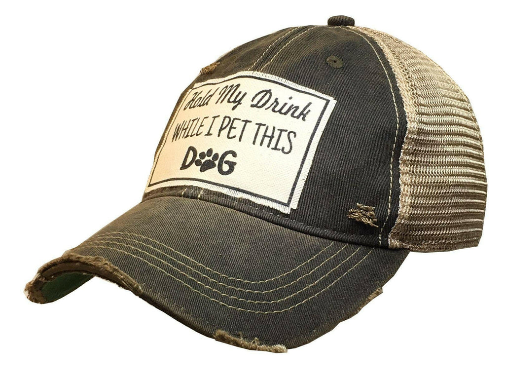 Hold My Drink While I Pet This Dog Trucker Hat Baseball Cap - The Dog Shop