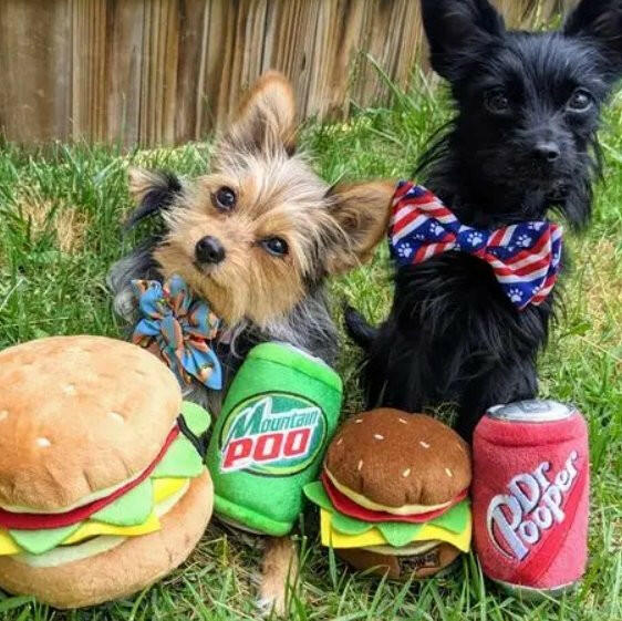 Hamburger Plush Dog Toy - The Dog Shop