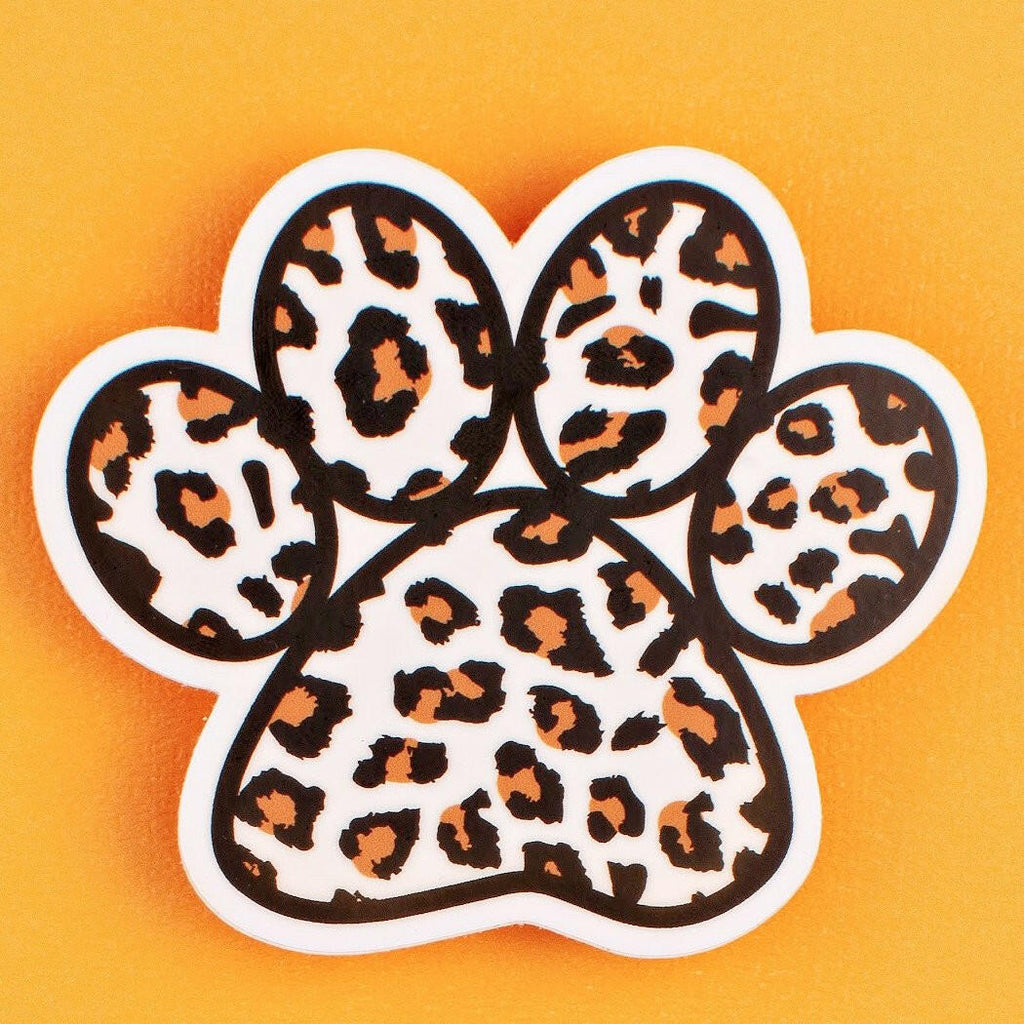 Leopard Paw Print Dog or Cat Sticker - The Dog Shop