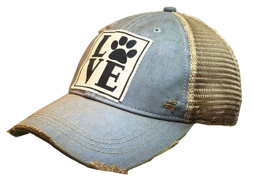 Love (PAW) Distressed Trucker Cap - The Dog Shop