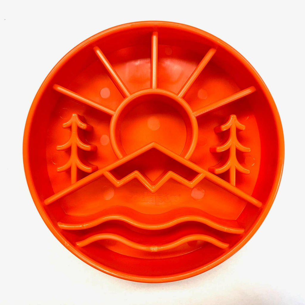 Enrichment Slow Feeder Bowl- Great Outdoors Orange - The Dog Shop