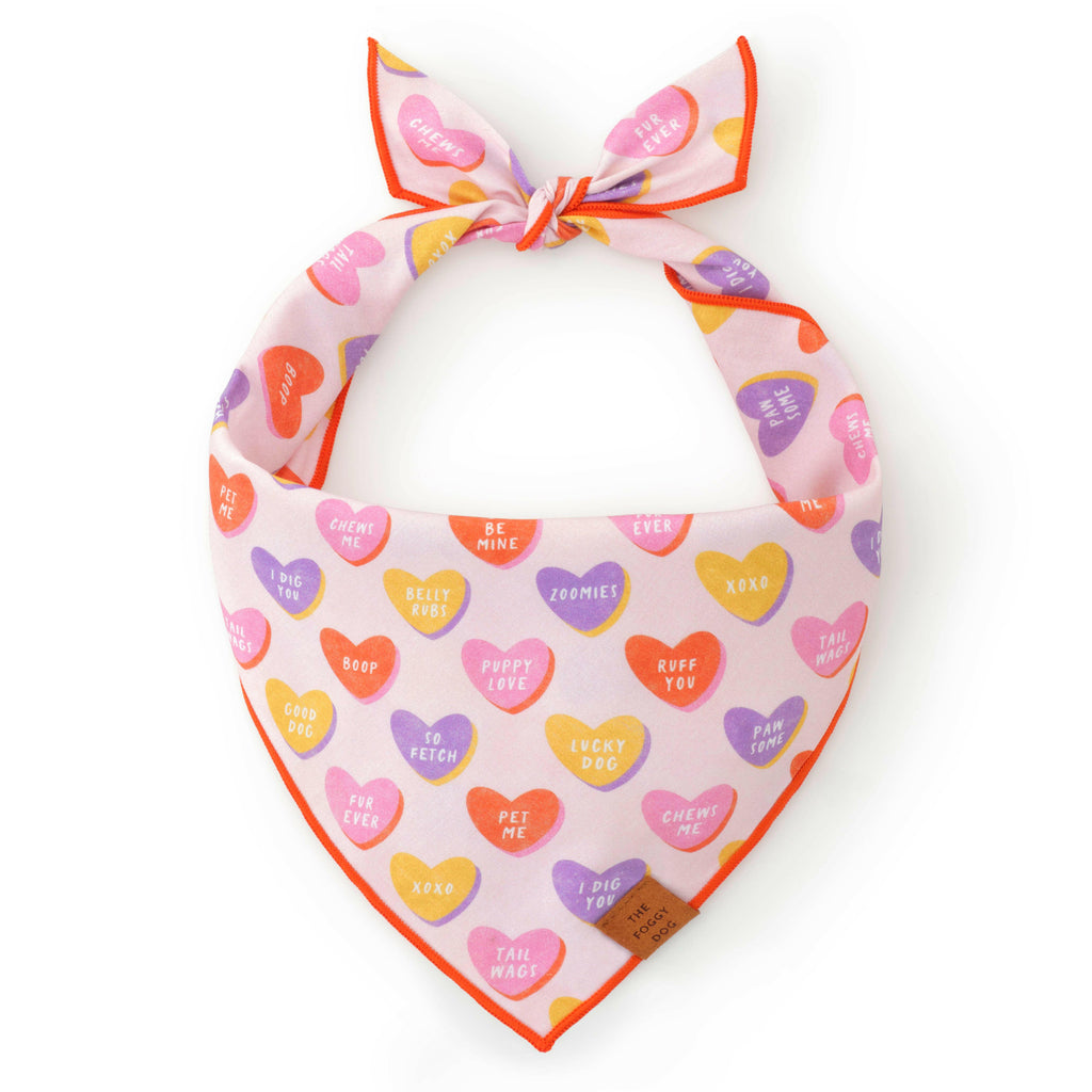 The Foggy Dog Bandana - Candy Hearts - The Dog Shop