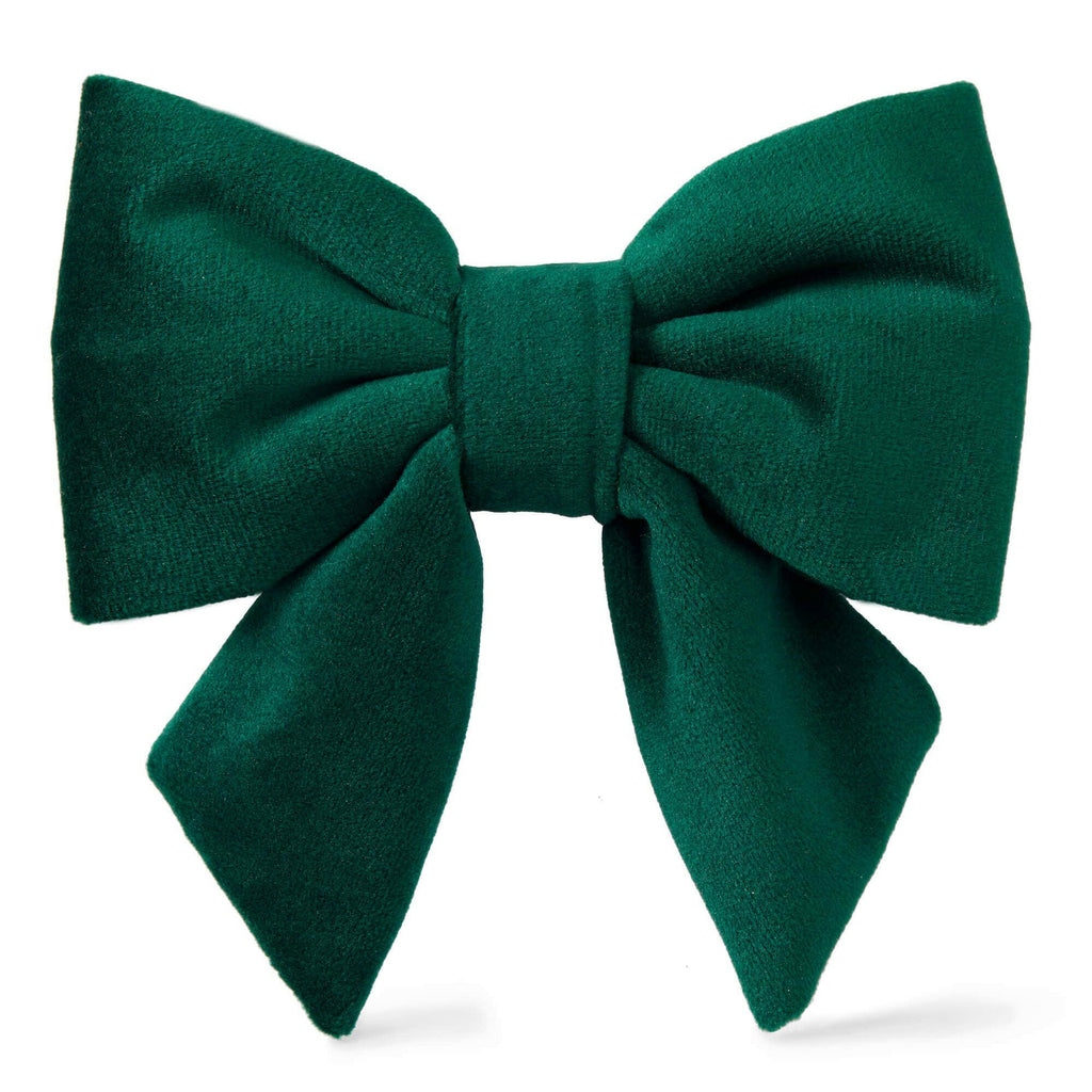 The Foggy Dog Lady Bow - Forest Green Velvet - The Dog Shop