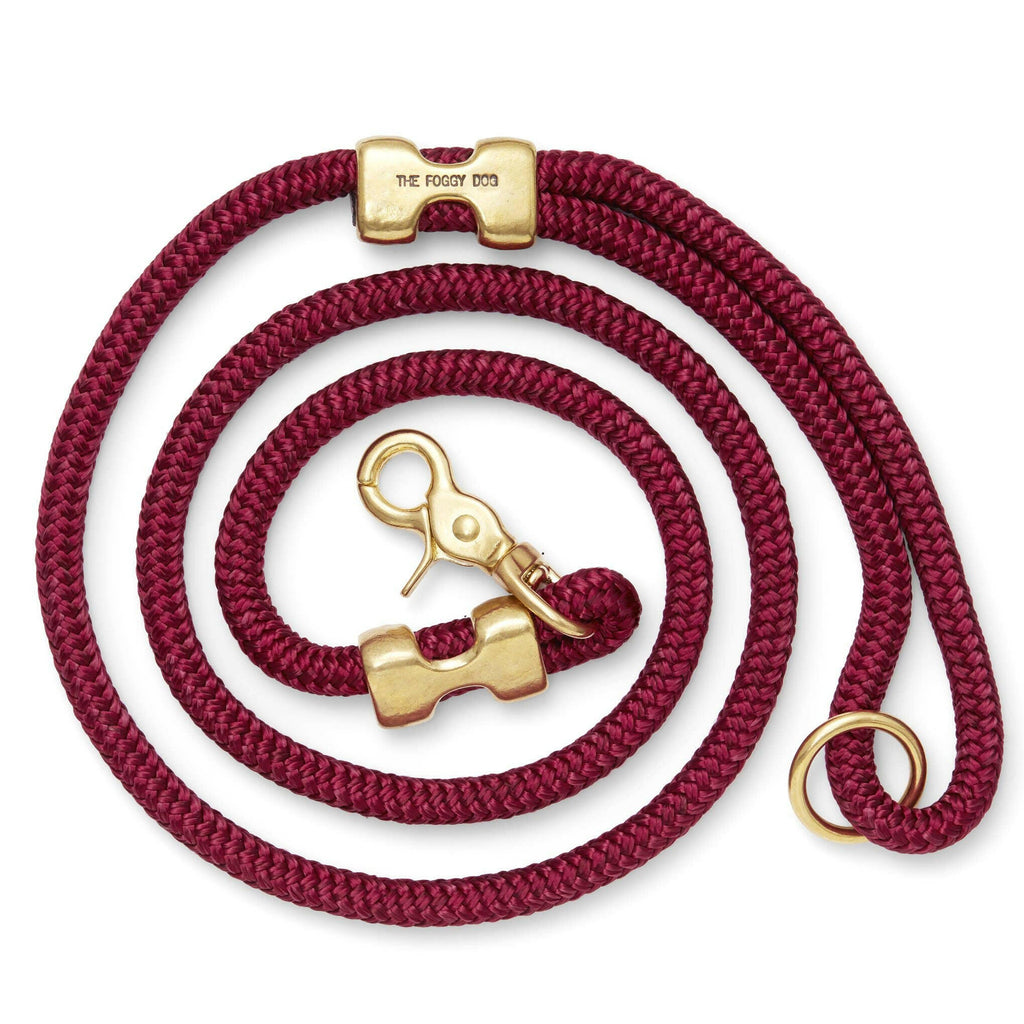 The Foggy Dog Marine Rope Leash - Wine - The Dog Shop