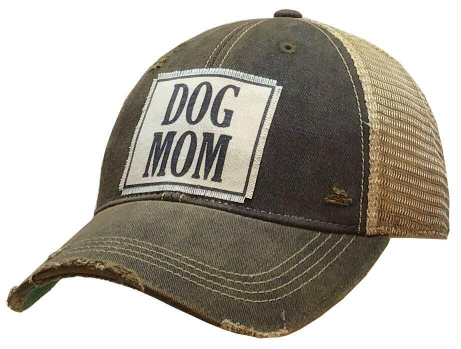 Dog Mom Distressed Trucker Hat Baseball Cap - The Dog Shop