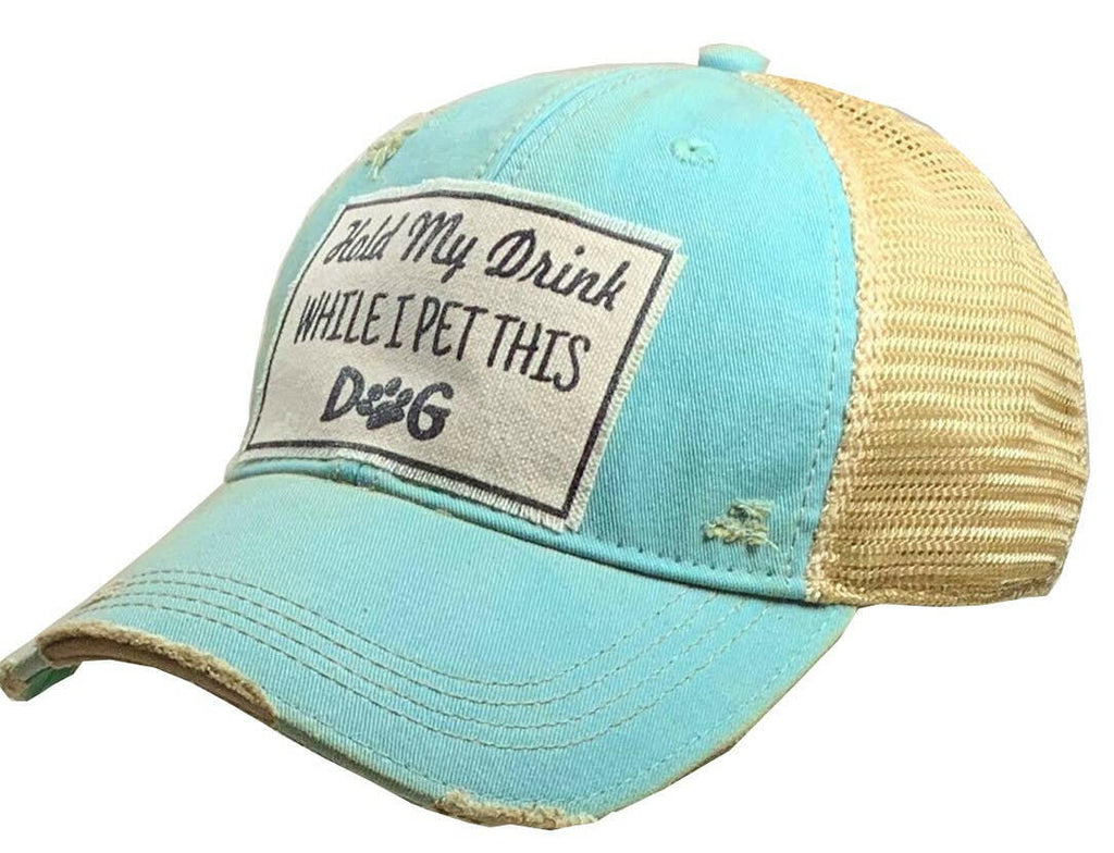 Hold My Drink While I Pet This Dog Trucker Hat Baseball Cap - The Dog Shop