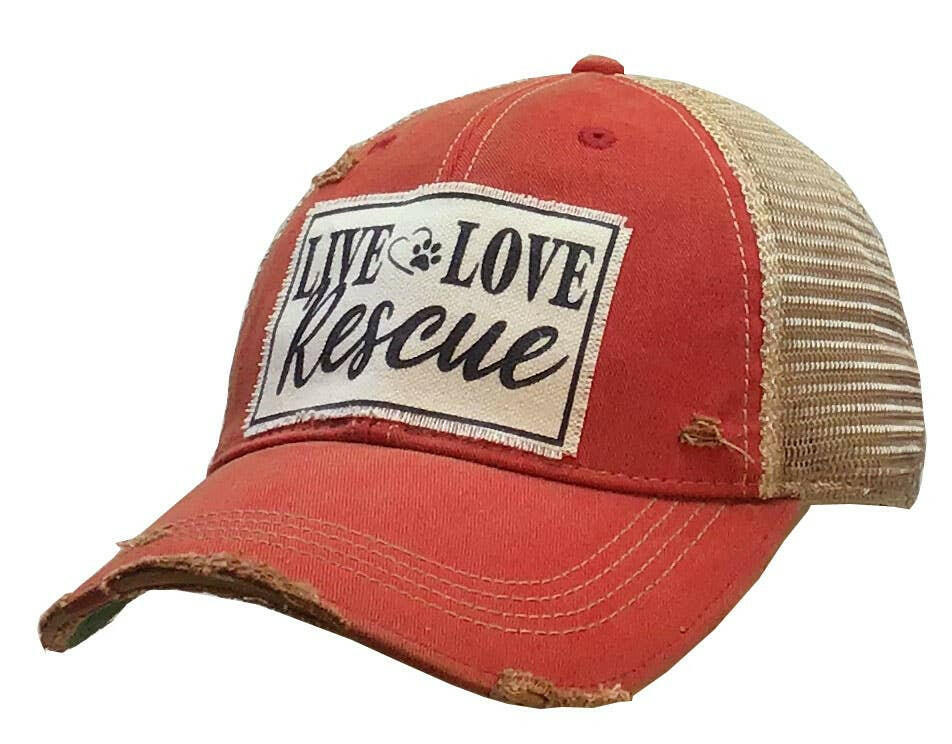 Live Love Rescue Distressed Trucker Cap - The Dog Shop