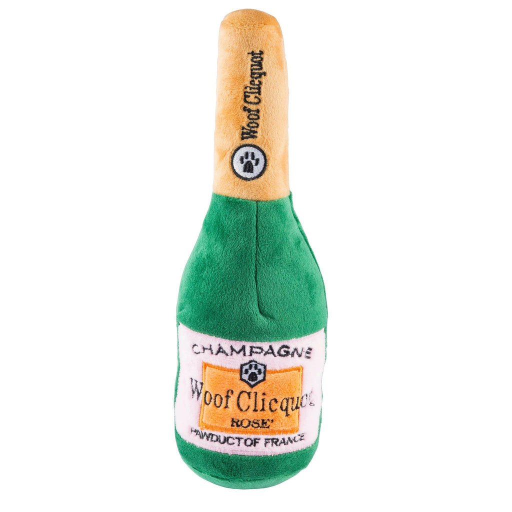 Woof Clicquot Rose' Champagne Bottle Squeaker Dog Toy - The Dog Shop